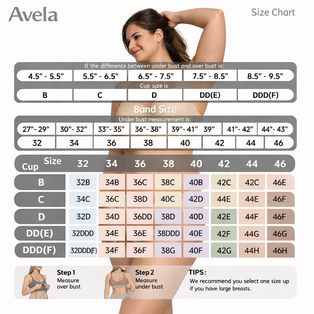 Avela Jelly Wireless Bra – Full Coverage, No Underwire, Cooling Comfort Fabric