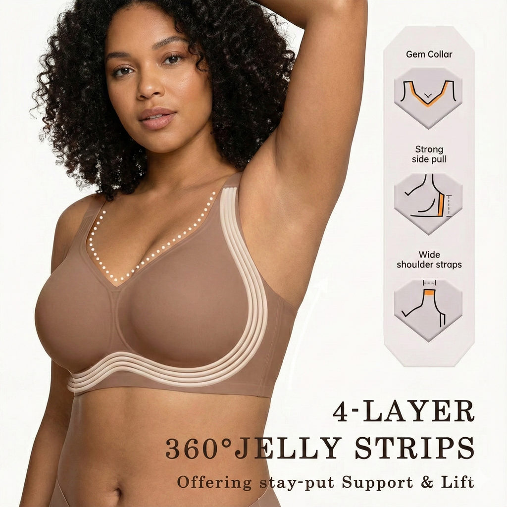 Avela Jelly Wireless Bra – Full Coverage, No Underwire, Cooling Comfort Fabric